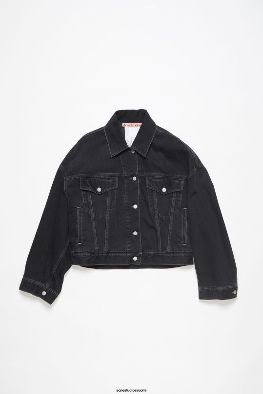 Acne Studios vaatteet musta 0VF2B4 denim takki - rento lyhennetty istuvuus
