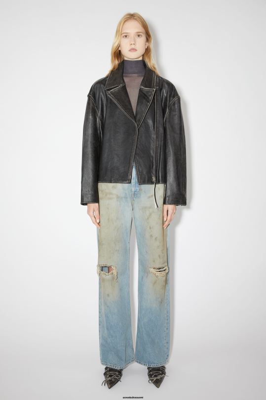 Acne Studios vaatteet musta 0VF2B61 nahka takki