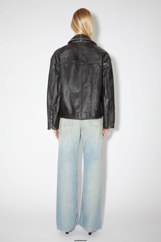 Acne Studios vaatteet musta 0VF2B61 nahka takki