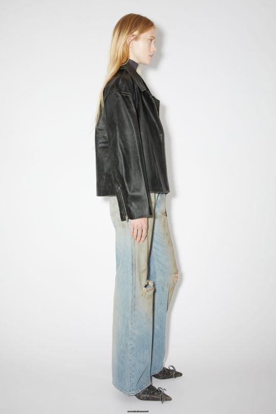 Acne Studios vaatteet musta 0VF2B61 nahka takki