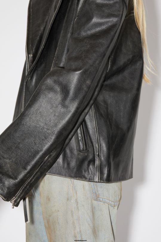 Acne Studios vaatteet musta 0VF2B61 nahka takki