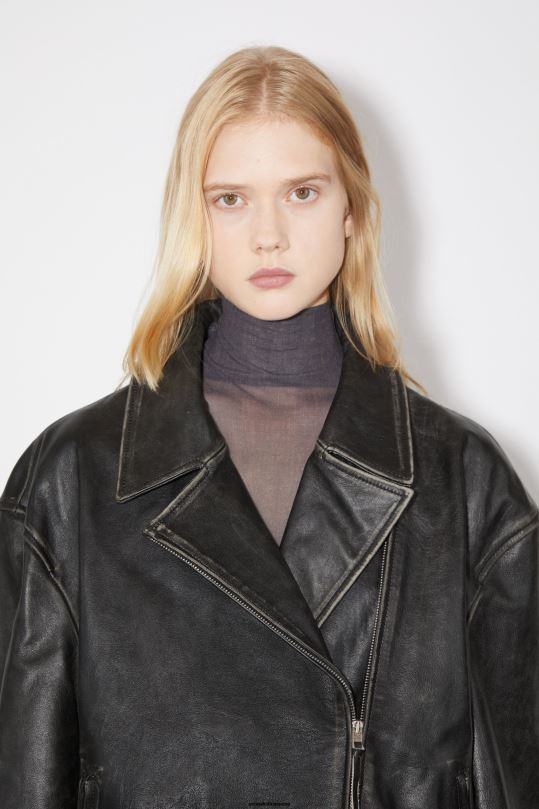 Acne Studios vaatteet musta 0VF2B61 nahka takki