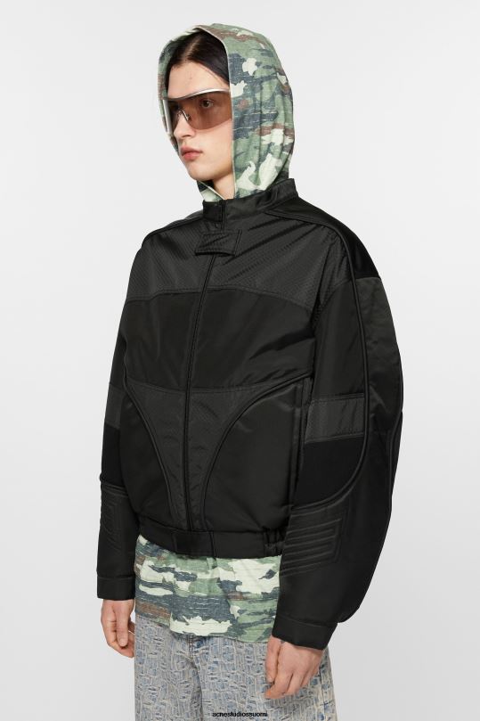 Acne Studios vaatteet musta 0VF2B888 pehmustettu takki