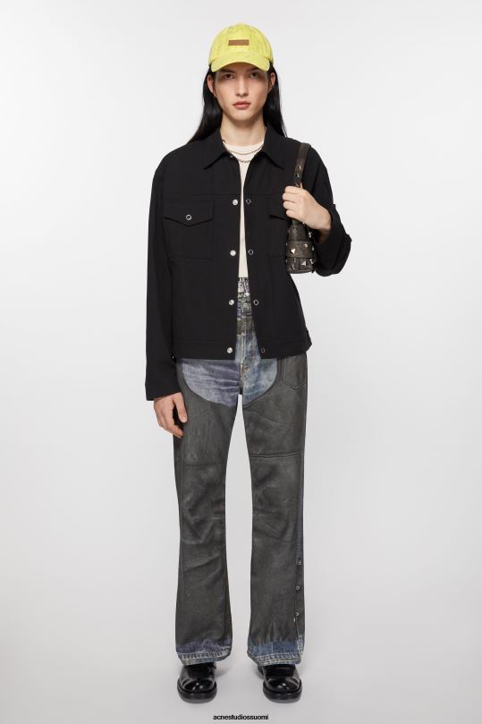 Acne Studios vaatteet musta 0VF2B893 twill takki