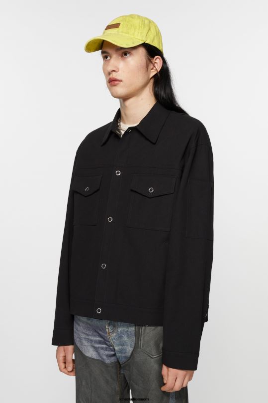 Acne Studios vaatteet musta 0VF2B893 twill takki