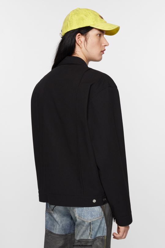 Acne Studios vaatteet musta 0VF2B893 twill takki