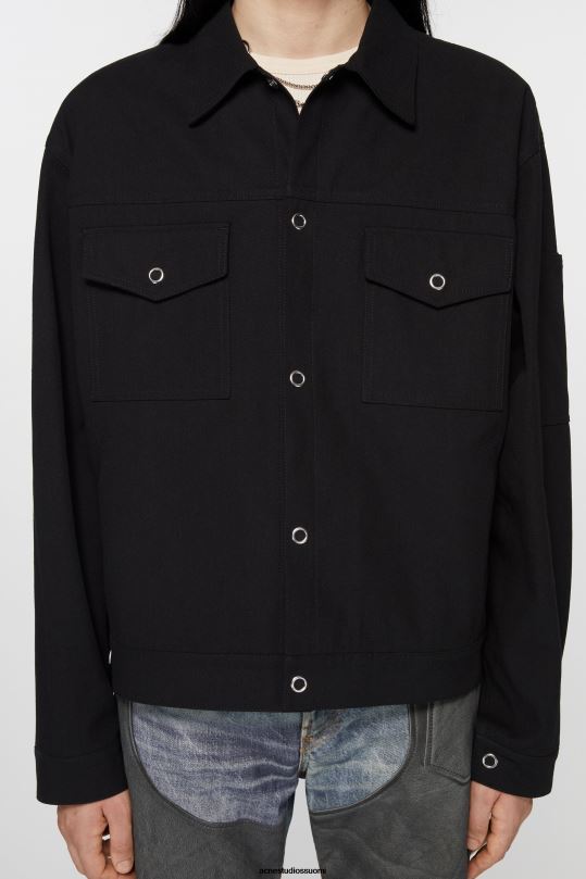 Acne Studios vaatteet musta 0VF2B893 twill takki
