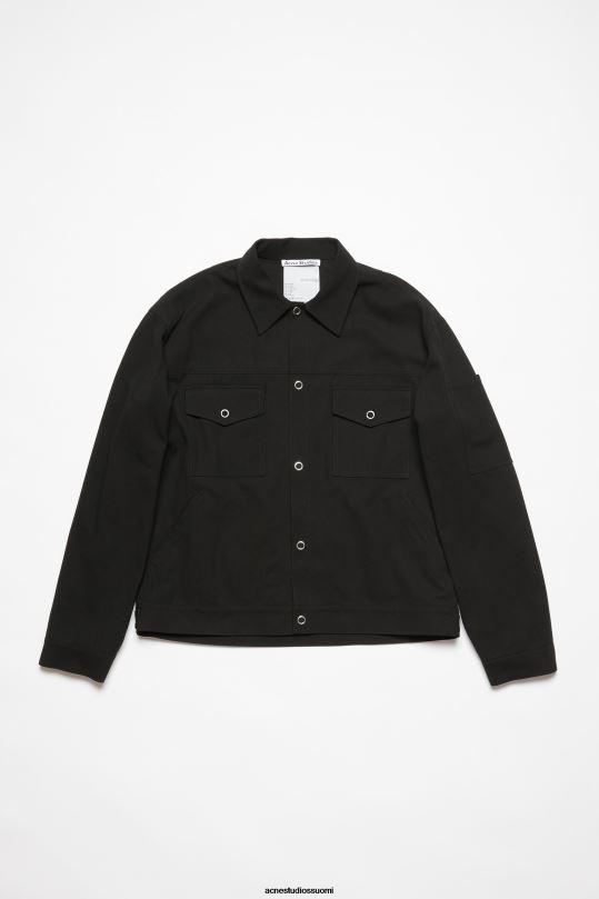 Acne Studios vaatteet musta 0VF2B893 twill takki