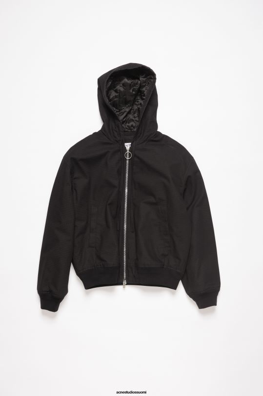 Acne Studios vaatteet musta 0VF2B894 ripstop pehmustettu takki