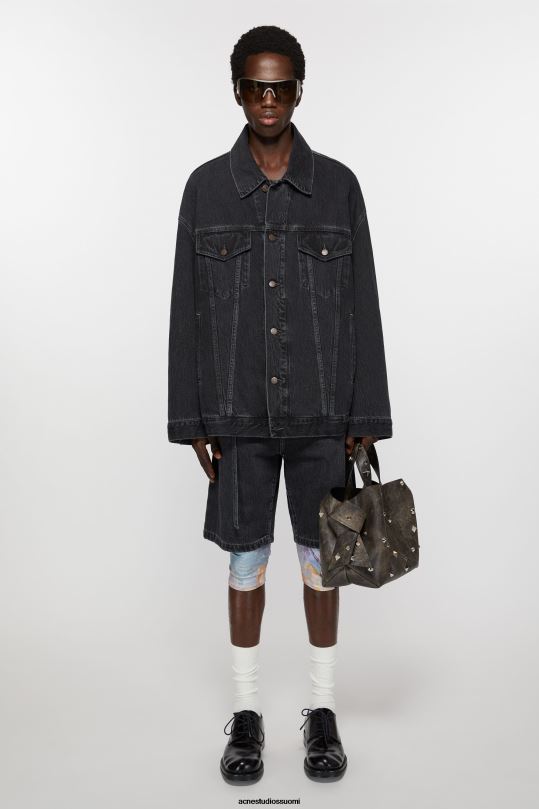 Acne Studios vaatteet musta 0VF2B896 farkkutakki - ylimitoitettu unisex-istuvuus