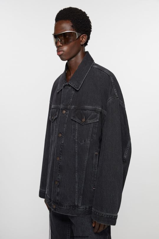 Acne Studios vaatteet musta 0VF2B896 farkkutakki - ylimitoitettu unisex-istuvuus