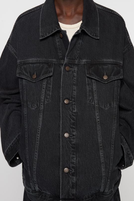 Acne Studios vaatteet musta 0VF2B896 farkkutakki - ylimitoitettu unisex-istuvuus