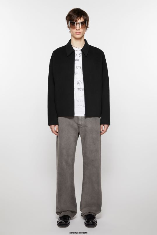 Acne Studios vaatteet musta 0VF2B911 villainen vetoketjullinen takki