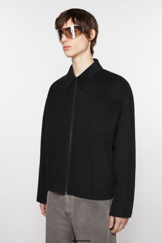 Acne Studios vaatteet musta 0VF2B911 villainen vetoketjullinen takki