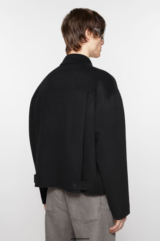 Acne Studios vaatteet musta 0VF2B911 villainen vetoketjullinen takki