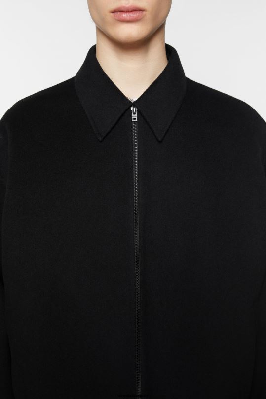 Acne Studios vaatteet musta 0VF2B911 villainen vetoketjullinen takki