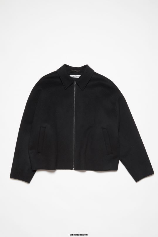 Acne Studios vaatteet musta 0VF2B911 villainen vetoketjullinen takki