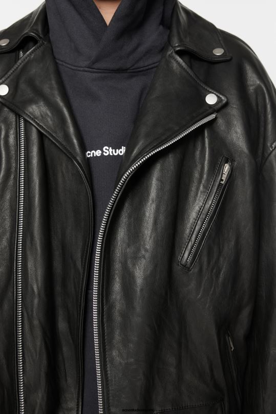 Acne Studios vaatteet musta 0VF2B912 ahdistunut nahkatakki
