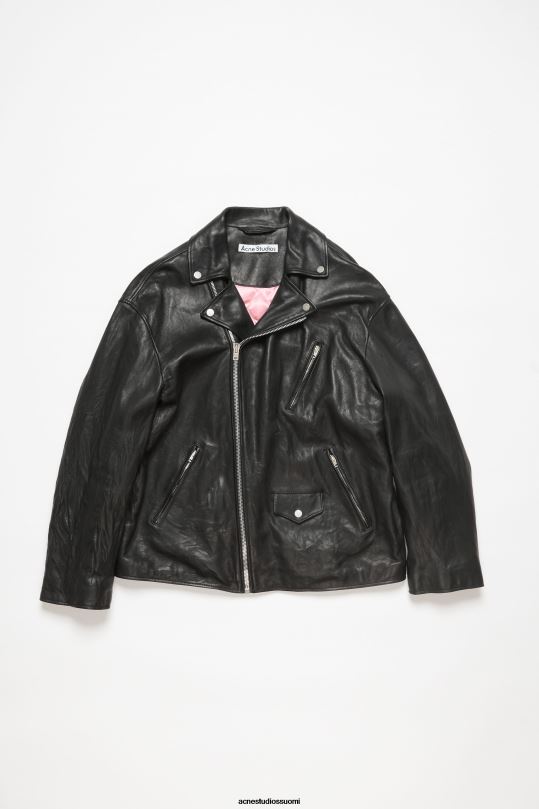 Acne Studios vaatteet musta 0VF2B912 ahdistunut nahkatakki