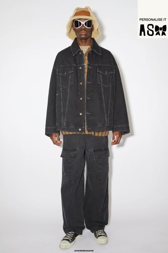 Acne Studios vaatteet musta 0VF2B913 farkkutakki - ylimitoitettu unisex-istuvuus