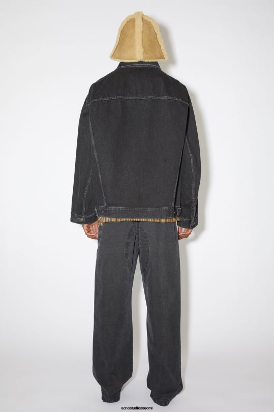 Acne Studios vaatteet musta 0VF2B913 farkkutakki - ylimitoitettu unisex-istuvuus