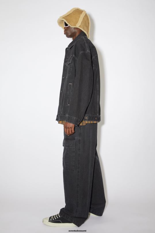 Acne Studios vaatteet musta 0VF2B913 farkkutakki - ylimitoitettu unisex-istuvuus