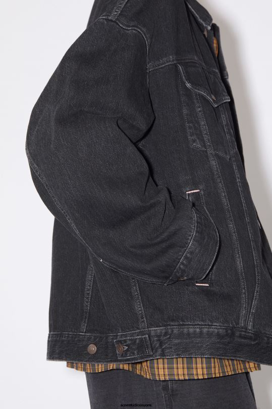 Acne Studios vaatteet musta 0VF2B913 farkkutakki - ylimitoitettu unisex-istuvuus