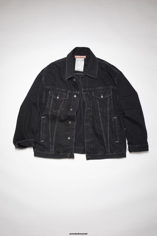 Acne Studios vaatteet musta 0VF2B913 farkkutakki - ylimitoitettu unisex-istuvuus