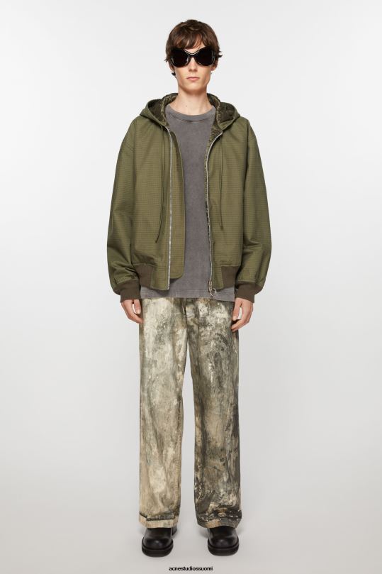 Acne Studios vaatteet oliivinvihreä 0VF2B882 ripstop pehmustettu takki