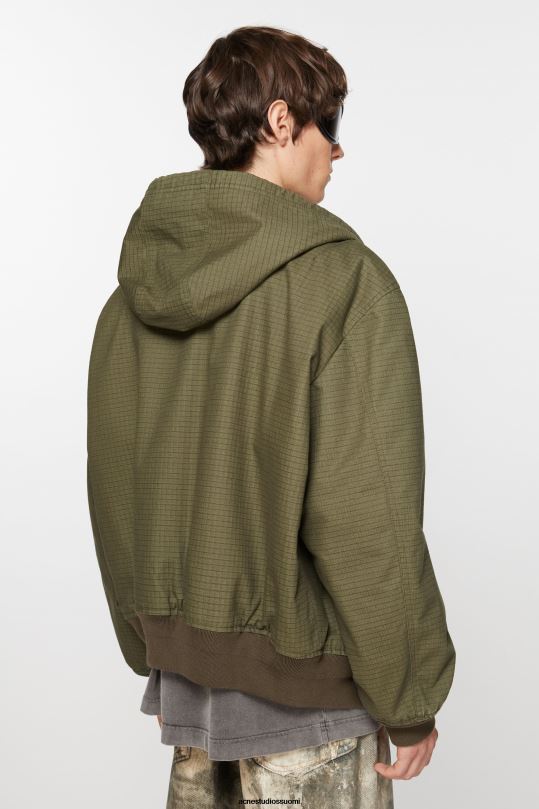 Acne Studios vaatteet oliivinvihreä 0VF2B882 ripstop pehmustettu takki