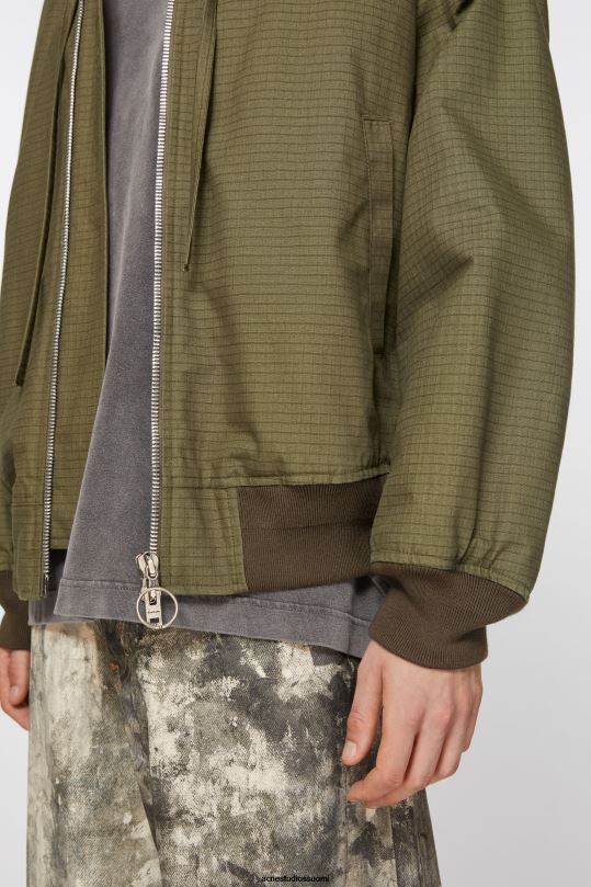 Acne Studios vaatteet oliivinvihreä 0VF2B882 ripstop pehmustettu takki