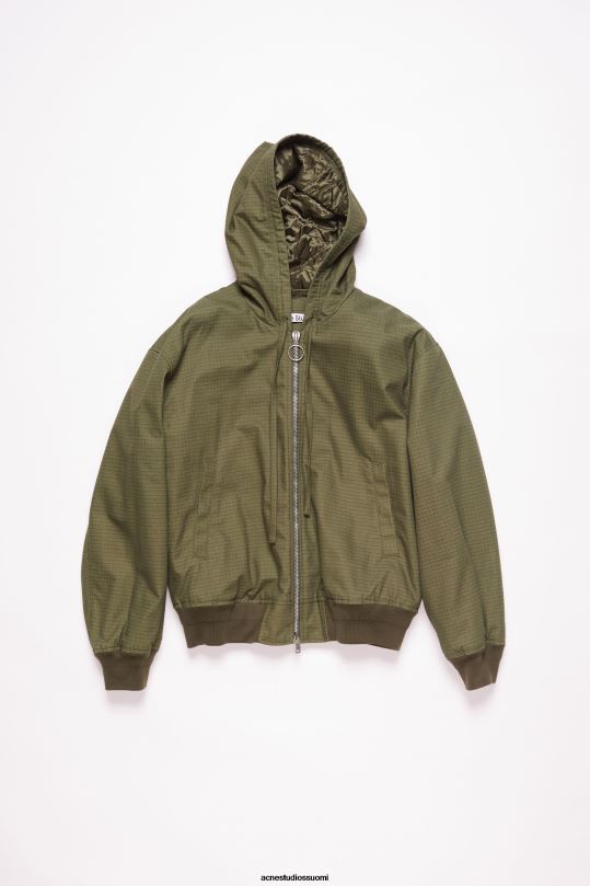 Acne Studios vaatteet oliivinvihreä 0VF2B882 ripstop pehmustettu takki