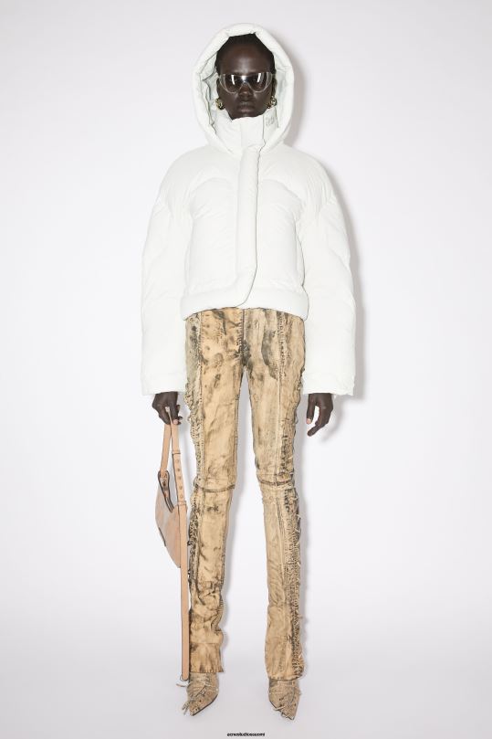 Acne Studios vaatteet posliini valkoinen 0VF2B30 hupullinen puffitakki