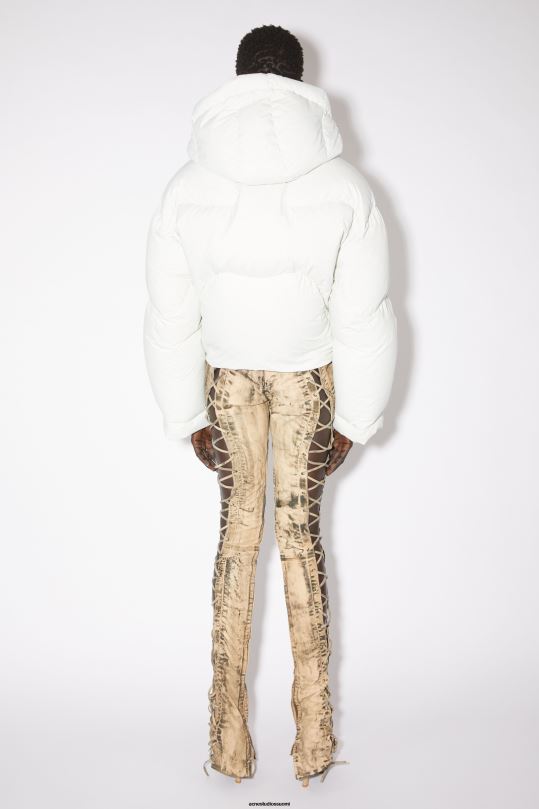 Acne Studios vaatteet posliini valkoinen 0VF2B30 hupullinen puffitakki