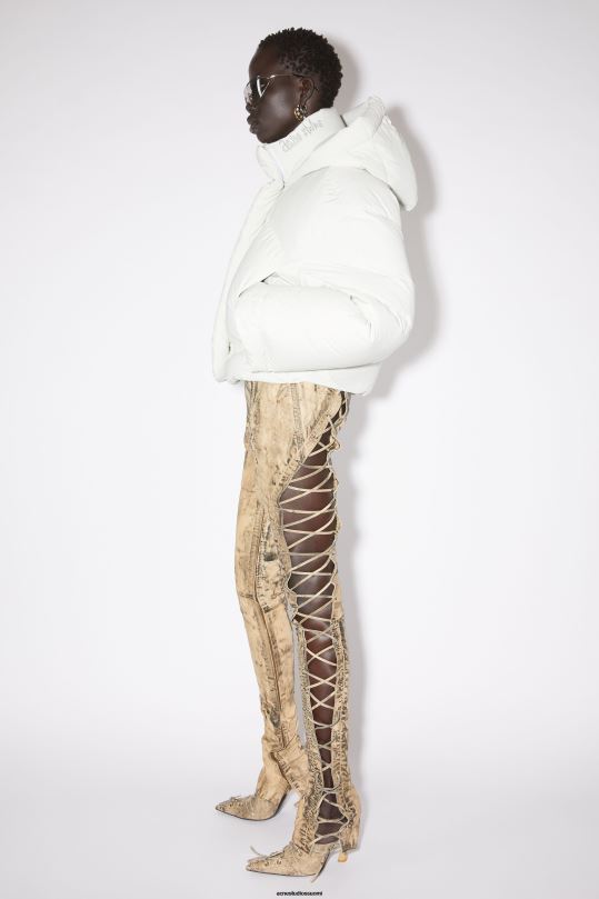 Acne Studios vaatteet posliini valkoinen 0VF2B30 hupullinen puffitakki