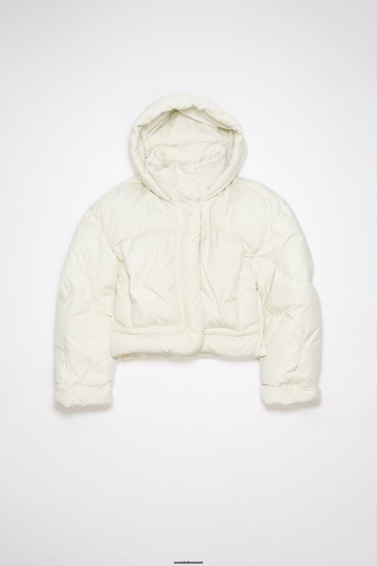 Acne Studios vaatteet posliini valkoinen 0VF2B30 hupullinen puffitakki