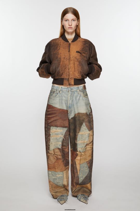 Acne Studios vaatteet ruskea 0VF2B36 nahkainen bomber-takki