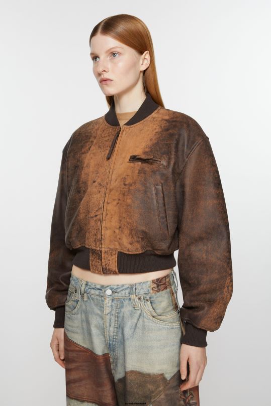 Acne Studios vaatteet ruskea 0VF2B36 nahkainen bomber-takki