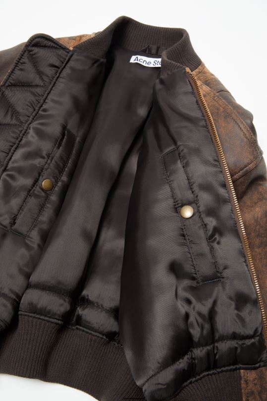Acne Studios vaatteet ruskea 0VF2B36 nahkainen bomber-takki