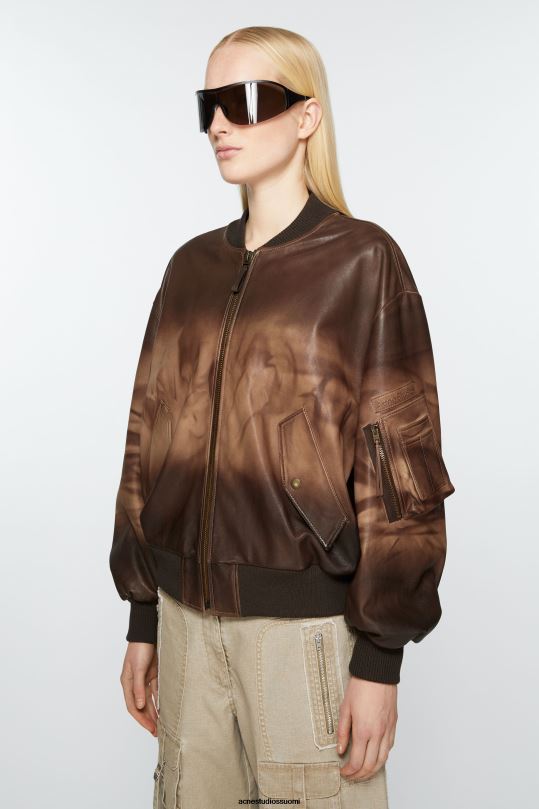 Acne Studios vaatteet ruskea 0VF2B40 nahkainen bomber-takki