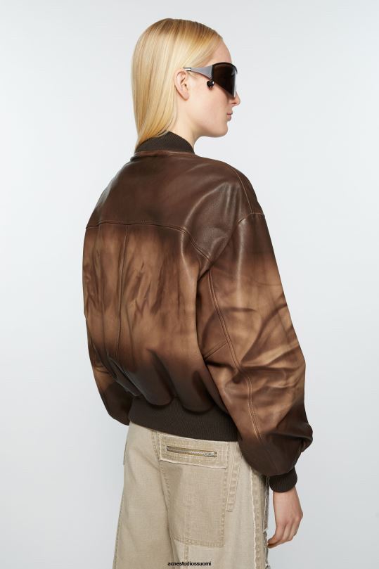 Acne Studios vaatteet ruskea 0VF2B40 nahkainen bomber-takki