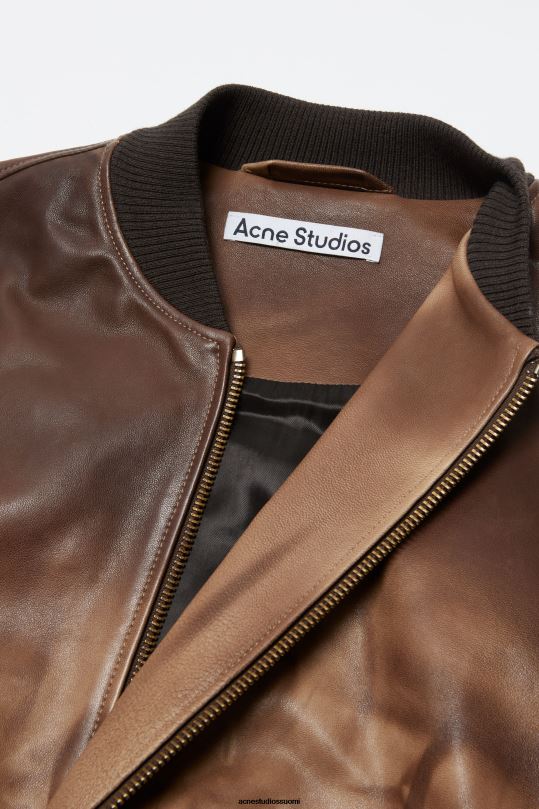 Acne Studios vaatteet ruskea 0VF2B40 nahkainen bomber-takki