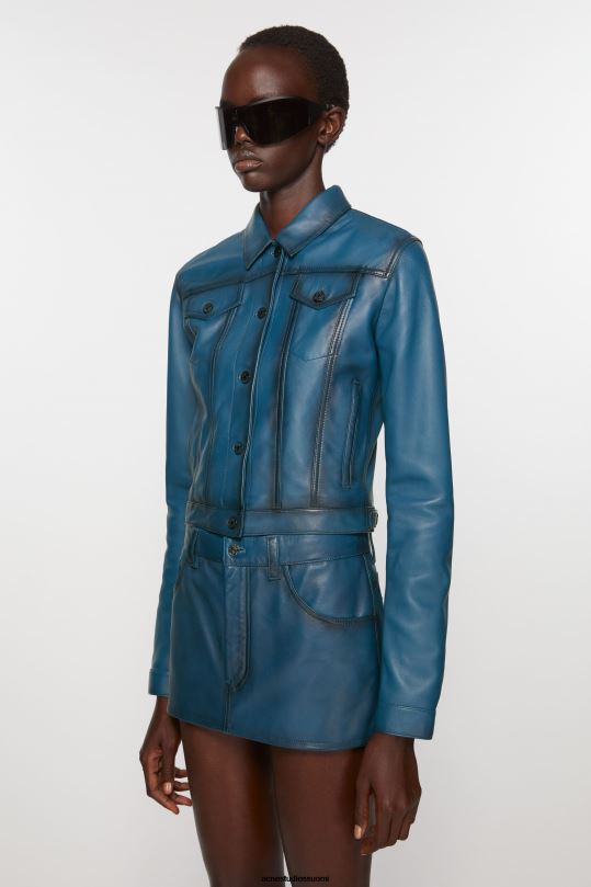Acne Studios vaatteet sininen 0VF2B39 nahka takki