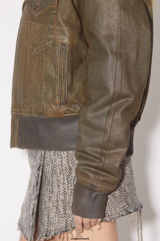 Acne Studios vaatteet sininen/beige 0VF2B60 värjätty denim bomber-takki