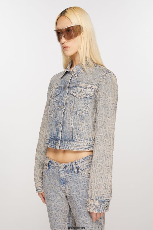 Acne Studios vaatteet sininen/beige 0VF2B9 denim takki - istuva istuvuus