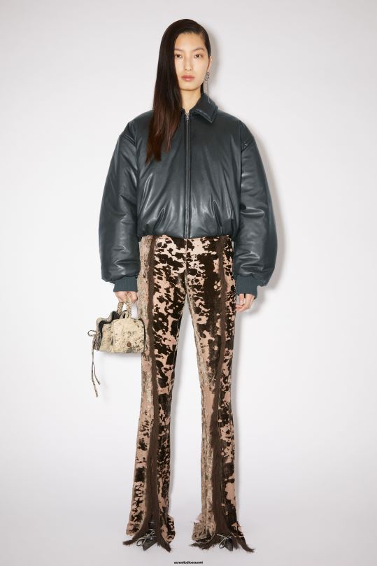 Acne Studios vaatteet syvä vihreä 0VF2B44 päällystetty bomber-takki