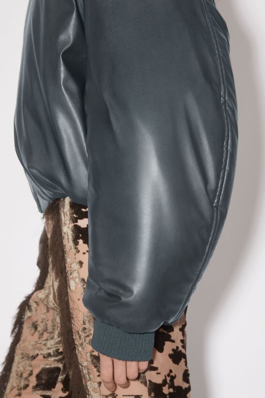 Acne Studios vaatteet syvä vihreä 0VF2B44 päällystetty bomber-takki