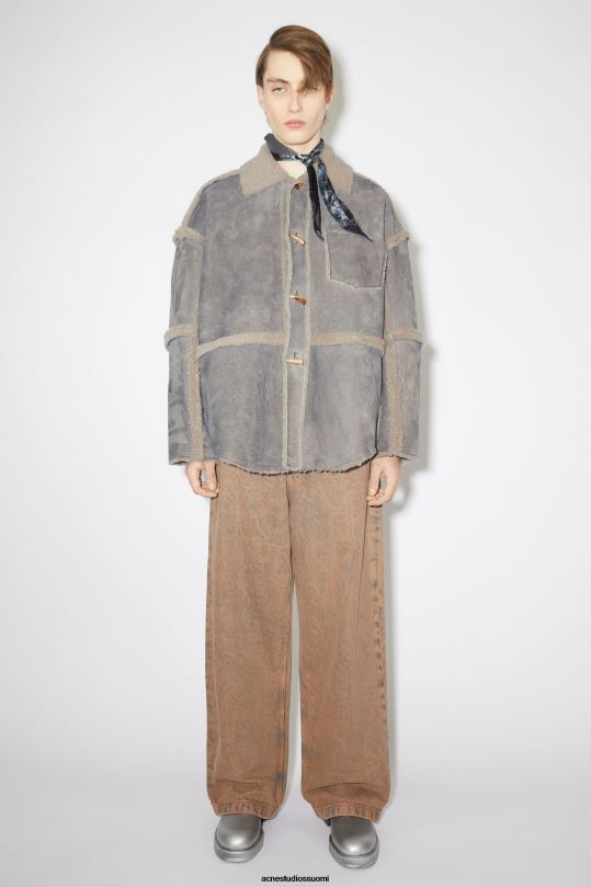 Acne Studios vaatteet taupe harmaa 0VF2B917 shearling takki