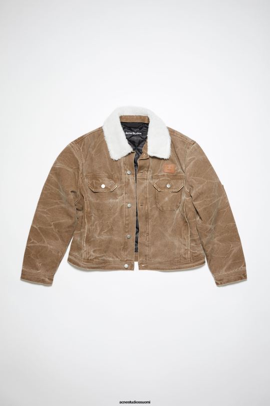 Acne Studios vaatteet toffeen ruskea 0VF2B21 pehmustettu unisex-farkkutakki