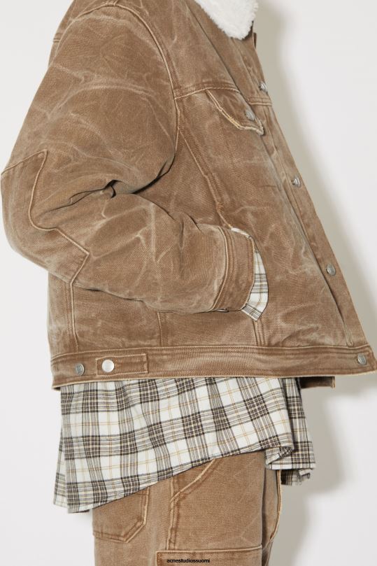 Acne Studios vaatteet toffeen ruskea 0VF2B899 pehmustettu unisex-farkkutakki